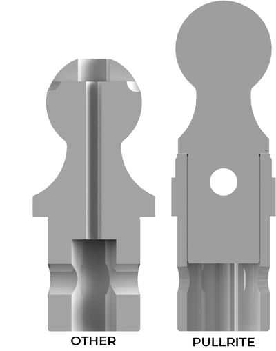 OE Gooseneck Ball Cross Section Comparison